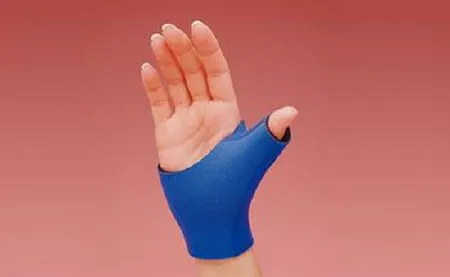 Patterson Medical Supply - Rolyan - A95245 - Thumb Support Rolyan Medium Pull-On Left Or Right Hand Blue