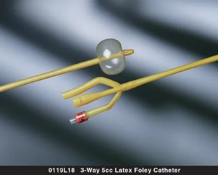 Bard - 0119L22 - Foley Catheter Bard Lubricath 3-way Round Tip 5 Cc Balloon 22 Fr. Latex