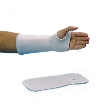 Patterson Medical Supply - Rolyan Polyflex Ii - A160320 - Precut Splinting Material With Thumb Hole Rolyan Polyflex Ii Solid / Wrist Cock-Up 1/8 Inch Thick / 3-1/2 To 4-1/4 Inch Mcp Width Thermoplastic White