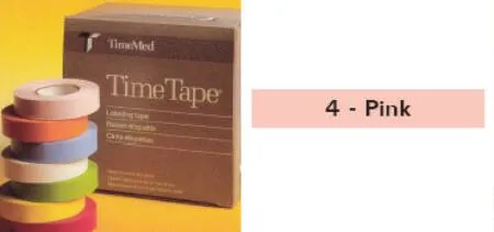Precision Dynamics - Time - T-512-4 - Blank Label Tape Time Multipurpose Label Pink Vinyl 1/2 X 500 Inch