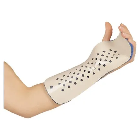 DeRoyal - 9148-01 - Wrist / Forearm Splint Deroyal Long Metacarpal Aluminum / Foam Right Hand Beige / Blue Child Size