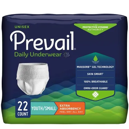 First Quality - Prevail Daily Underwear - PV-511 -  Unisex Youth Absorbent Underwear  Pull On with Tear Away Seams Small Disposable Moderate Absorbency