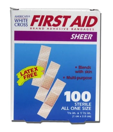 Dukal - American White Cross - 1298033 -  Adhesive Strip  3/8 X 1 1/2 Inch Plastic Rectangle Tan Sterile