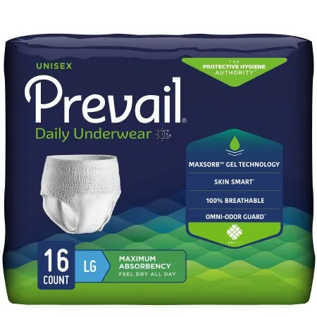 First Quality - Prevail - PVS-513 -  Unisex Adult Absorbent Underwear  Pull On with Tear Away Seams Large Disposable Heavy Absorbency