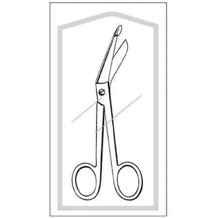 Sklar Instruments - 96-2502 - Bandage Scissors, Econo&#153;, Lister, 5", Stainless Steel, Finger Ring Handle, Angled Blunt Tip/Blunt Tip, Disposable, 50/cs
