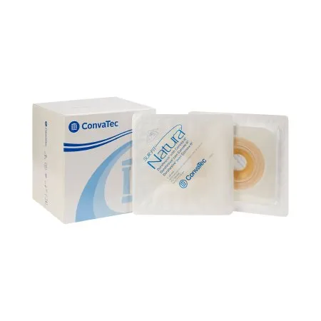 Convatec - Sur-Fit Natura - 413181 - Sur Fit Natura Ostomy Barrier Sur Fit Natura Precut  Extended Wear Durahesive White Tape 45 mm Flange Sur Fit Natura System Hydrocolloid 1 Inch Opening 4 1/2 X 4 1/2 Inch