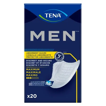 Essity - TENA Men Moderate Guard - 50600 -  Bladder Control Pad  8 Inch Length Moderate Absorbency Dry Fast Core One Size Fits Most