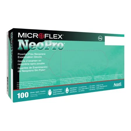 Microflex Medical - NeoPro - NPG-888-S -  Exam Glove  Small NonSterile Polychloroprene Standard Cuff Length Textured Fingertips Green Chemo Tested
