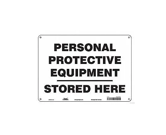 Grainger - Condor - 466N88 - Wall Sign Directory Sign Condor Personal Protective Equipment Stored Heer