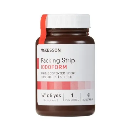 McKesson - 61-59145 - Wound Packing Strip Iodoform 1/4 Inch X 5 Yard Sterile Antiseptic