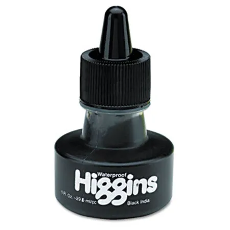 Higgins - HIG-44201 - Waterproof Pigmented Drawing Ink, 1 Oz Bottle, Black