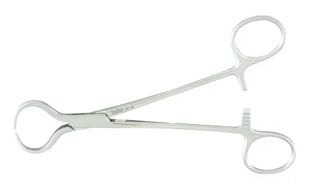Integra Lifesciences - 27-16 - Bone Holding Forceps Lewin 7 Inch Length Surgical Grade Stainless Steel Nonsterile Ratchet Lock Finger Ring Handle Straight Serrated Tip