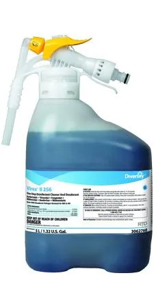 Lagasse - Diversey Virex II 256 - DVS3062768 - Diversey Virex II 256 Surface Disinfectant Cleaner Quaternary Based RTD Dispensing System Liquid Concentrate 5 Liter Bottle Mint Scent NonSterile