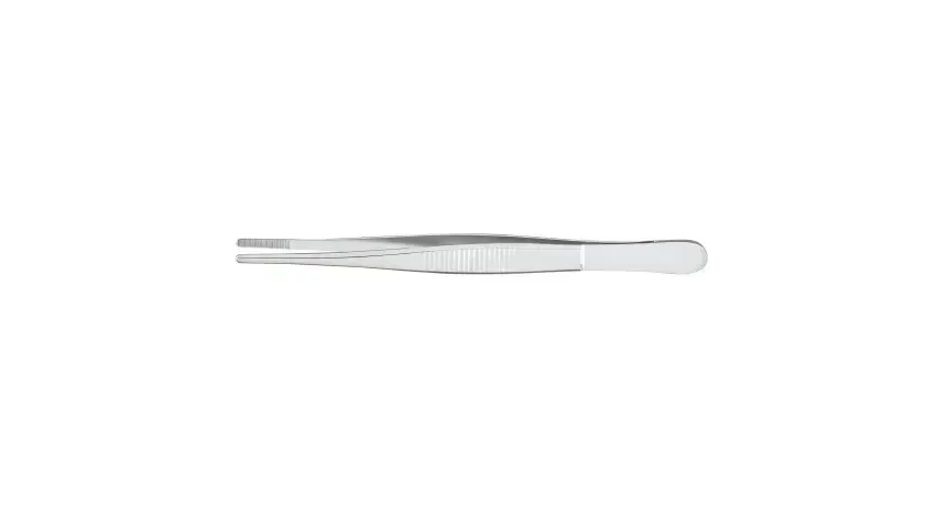 McKesson - McKesson Argent - 43-1-710 - Dressing Forceps McKesson Argent Bonney 5 Inch Length Surgical Grade Stainless Steel NonSterile NonLocking Thumb Handle Straight Serrated Tips