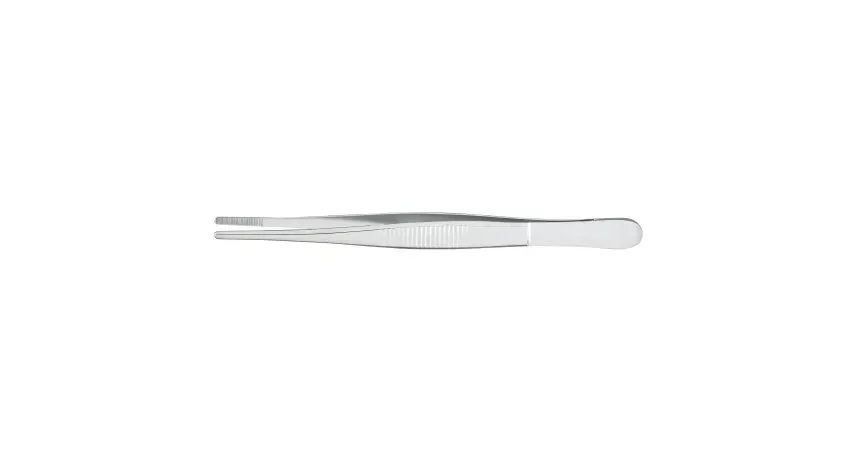 McKesson - McKesson Argent - 43-1-727 - Dressing Forceps McKesson Argent 5-1/2 Inch Length Surgical Grade Stainless Steel NonSterile NonLocking Thumb Handle Straight Serrated Tips