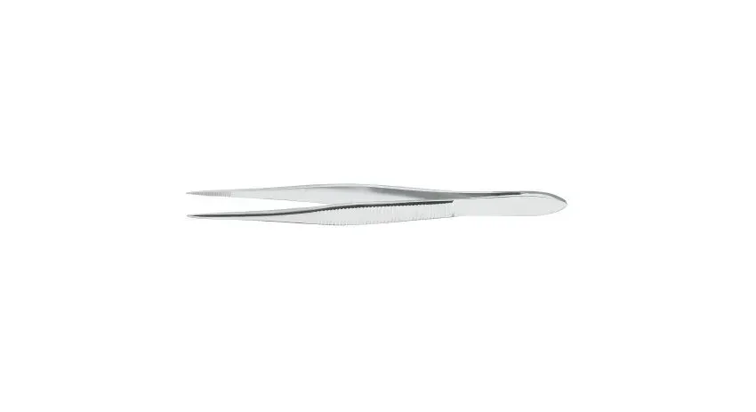 McKesson - McKesson Argent - 43-1-777 - Splinter Forceps McKesson Argent Francis 3-1/2 Inch Length Surgical Grade Stainless Steel NonSterile NonLocking Thumb Handle Straight Circular Paddle  Ring Tip