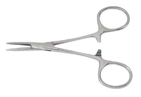 McKesson - 43-2-431 - Hemostatic Forceps McKesson Halsted-Mosquito 5 Inch Length Office Grade Stainless Steel NonSterile Ratchet Lock Finger Ring Handle Curved