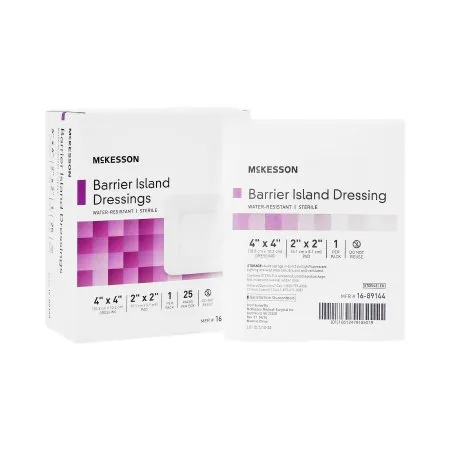 McKesson - 16-89144 - Composite Dressing 4 X 4 Inch Square Sterile Water Resistant Film Backing