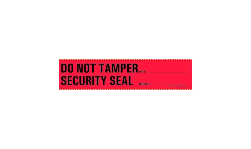Precision Dynamics - Barkley - TRL-61 - Pre-printed Label Barkley Auxiliary Label Red Plastic Do Not Tamper Security Seal, Date, Initials Black Safety And Instructional 1-1/2 X 6-1/2 Inch