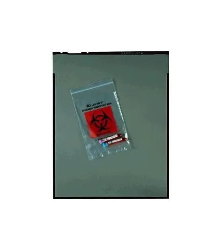 Medegen Medical - 49-91 - Collection Bag, 6" x 6", Zip Closure, Biohazard Black/ Red Print, 1000/cs (90 cs/plt)