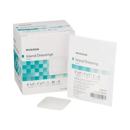 McKesson - 16-89022 - Adhesive Dressing 2 X 2 Inch Polypropylene / Rayon Square White Sterile