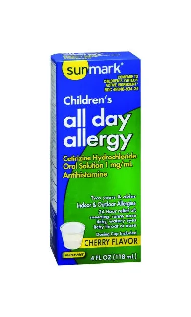 McKesson - sunmark - 49348093434 - Allergy Relief sunmark 1 mg / mL Strength Oral Solution 4 oz.