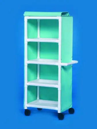 IPU - MPC400 - Linen Cart With Cover 4 Shelves Pvc 4 Inch Casters, 2 Locking