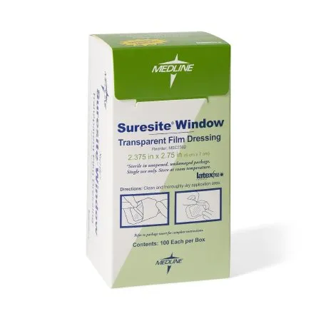 Medline - Suresite Window - MSC2302 - Transparent Film Dressing Suresite Window 2-3/8 X 2-3/4 Inch Frame Style Delivery Rectangle Sterile