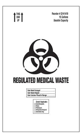 Medline - TRIQ141419 - Biohazard Waste Box 13 X 13 X 21 Inch