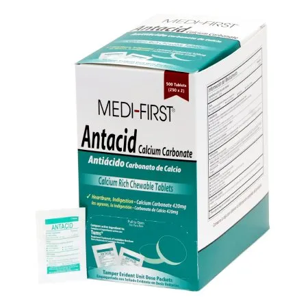 Medique Products - Medi-First - 80213 - Antacid Medi-First 420 mg Strength Tablet 500 per Box