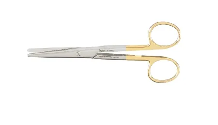 Integra Lifesciences - Miltex - 5-136TC - Dissecting Scissors Miltex Mayo 5-1/2 Inch Length Or Grade German Stainless Steel / Tungsten Carbide Nonsterile Finger Ring Handle Straight Rounded Blades Blunt Tip / Blunt Tip