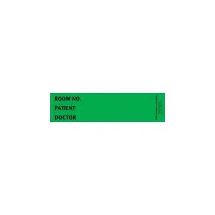 First Healthcare Products - 5033-02 - Pre-Printed Label Advisory Label Green Room No_Paitent_Doctor_ Black Patient Information 1-3/8 X 5-3/8 Inch