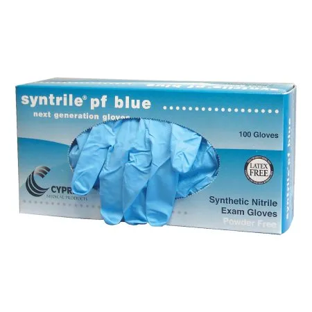 Mckesson - Syntrile Pf - 27-38 - Exam Glove Syntrile Pf X-Large Nonsterile Nitrile Standard Cuff Length Fully Textured Blue Not Rated
