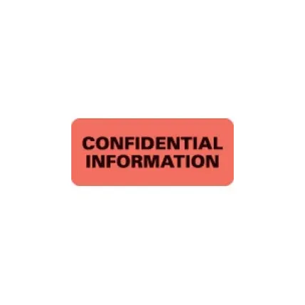 First Healthcare Products - 50704 - Pre-printed Label Advisory Label Red Paper Confidential Information Black Confidential 15/16 X 2-1/4 Inch