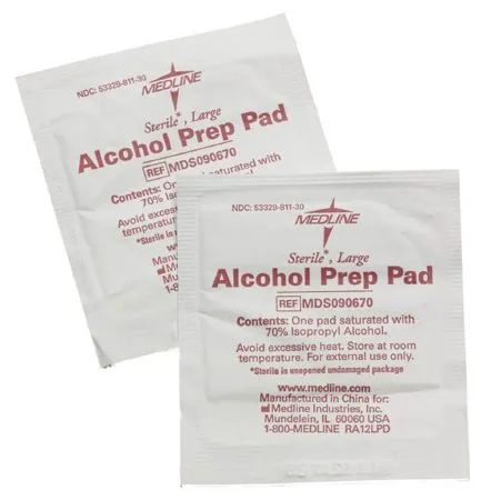 Medline - MDS090735 - Alcohol Prep Pad Medline 70% Strength Isopropyl Alcohol Individual Packet Medium Sterile