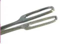Medgyn Products - MedGyn - 031130 - Obstetrical Forceps MedGyn Sopher Original 10-1/2 Inch Length Surgical Grade Stainless Steel NonSterile NonLocking Finger Ring Handle Slightly Curved Medium Serrated Oval Jaws with Concave Tips