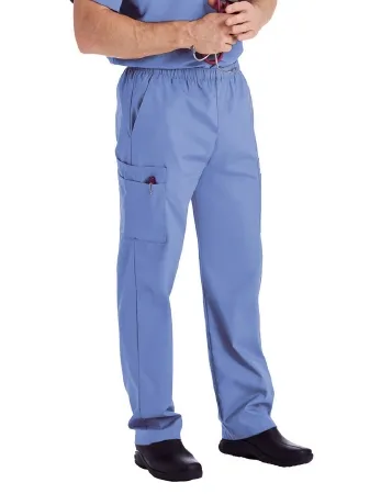 Landau Uniforms - 8555BCPLGE - Scrub Pants Cargo Large Ceil Blue Male