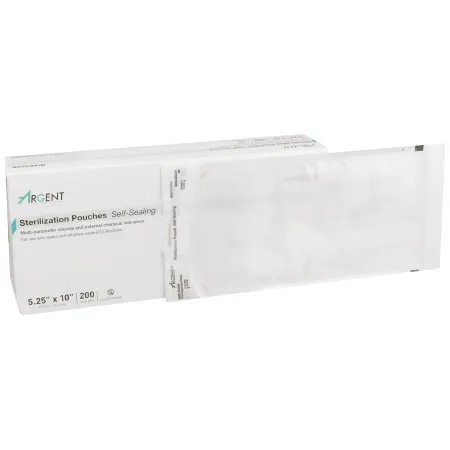 McKesson - 73-SSP382 - Argent Sure Check Sterilization Pouch Argent Sure Check Ethylene Oxide (EO) Gas / Steam 5 1/4 X 10 Inch Transparent / Blue Self Seal Paper / Film