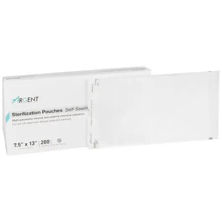 McKesson - 73-SSP383 - Argent Sure Check Sterilization Pouch Argent Sure Check Ethylene Oxide (EO) Gas / Steam 7 1/2 X 13 Inch Transparent / Blue Self Seal Paper / Film