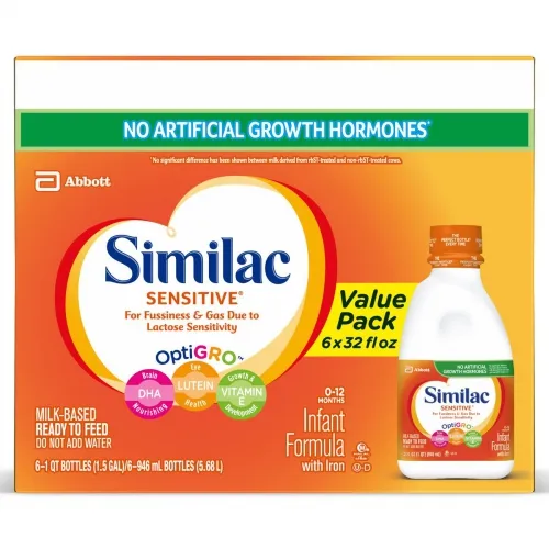 Abbott - Similac Sensitive - From: 57533 To: 5753378 -  Infant Formula  32 oz. Bottle Liquid Iron Lactose Sensitivity