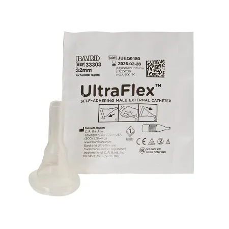 C.R. Bard - UltraFlex - 33303 - Ultraflex 100% Silicone Male External Catheter 32mm Intermediate