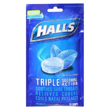 Cadbury Adams - Halls - 31254662936 - Cold and Cough Relief Halls 5.4 mg Strength Lozenge 30 per Bag
