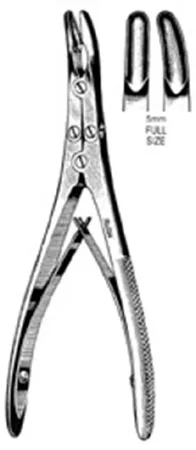 Integra Lifesciences - 19-856 - Bone Rongeur Ruskin Curved Double Action, Double Spring Plier Type Handle 7 Mm Bite, 7-1/4 Inch L