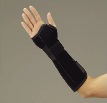 Deroyal - 12991202 - Wrist / Forearm Brace Metal / Suede Right Hand Black Pediatric Size
