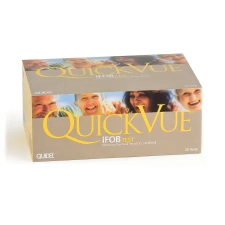 Quidel - 20196 - QuickVue iFOB Cancer Screening Patient Sample Collection and Screening Kit QuickVue iFOB Colorectal Cancer Screening Fecal Occult Blood Test (iFOB or FIT) Stool Sample 10 Tests CLIA Waived