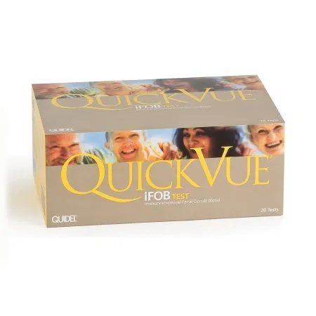 Quidel - 20194 - QuickVue iFOB Cancer Screening Test Kit QuickVue iFOB Colorectal Cancer Screening Fecal Occult Blood Test (iFOB or FIT) Stool Sample 20 Tests CLIA Waived