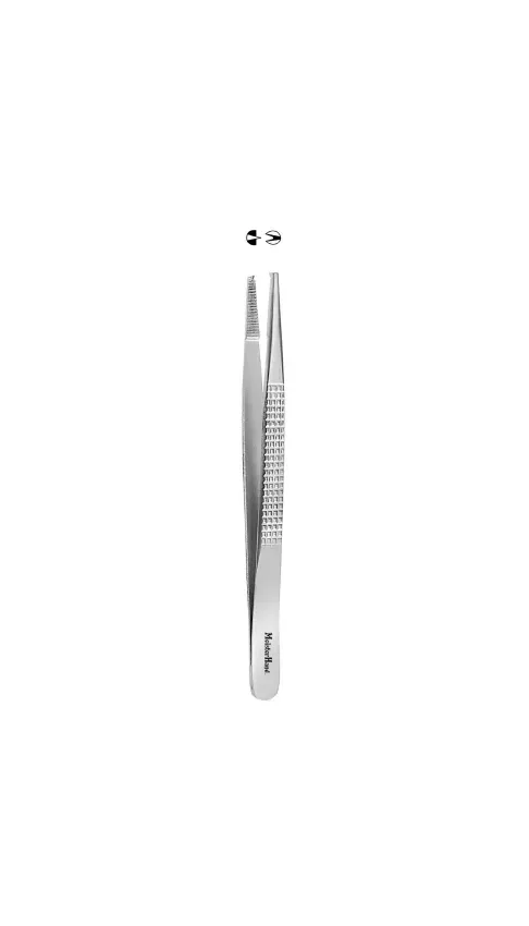 Integra Lifesciences - MeisterHand - MH6-148 - Tissue Forceps Meisterhand Bonney 7 Inch Length Surgical Grade German Stainless Steel Nonsterile Nonlocking Thumb Handle Straight Serrated Tips With 1 X 2 Teeth