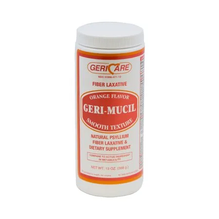 Geri-Care - 471-01-GCP - Laxative Geri-Care Orange Flavor Powder 13 oz. 3.4 Gram Strength Psyllium Husk