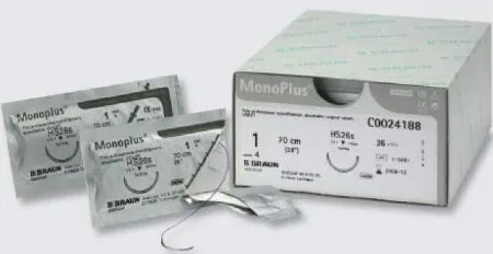 Tissue Seal - MonoPlus - C0024086 - Absorbable Suture With Needle Monoplus Polydioxanone Hr 26s 1/2 Circle Taper Point Needle Size 2 - 0 Monofilament