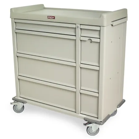 Harloff - Standard Line - SL600PC - Medication Cart Standard Line Steel Body / Aluminum Drawers 45-3/4 H X 43 W X 23-1/2 D Inch Hammer Beige (sand)